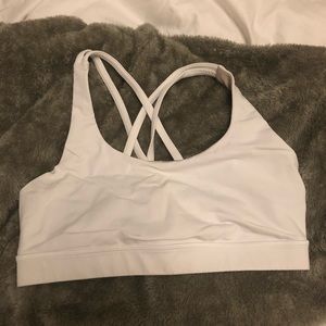 White lulu sports bra sz 8